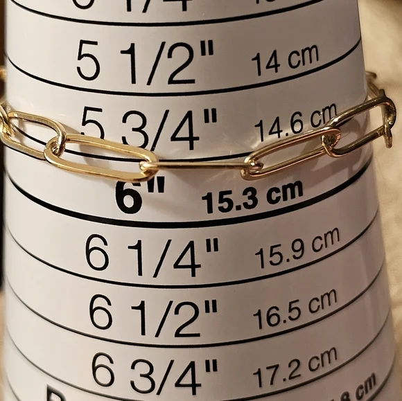 NEW Gold Paperclip Link Bracelet B1P27 - Picture 4 of 5